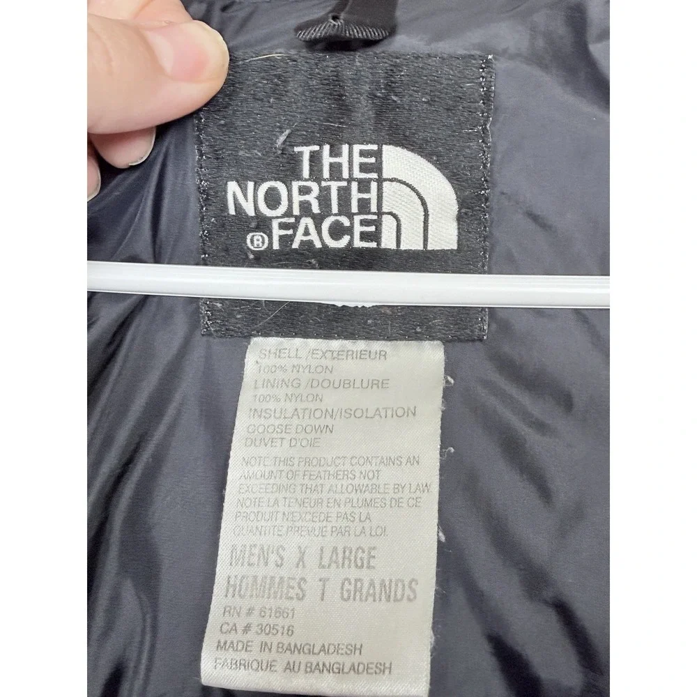 Vintage The North Face Mens XL Nuptse 700 Goose Down Vest Blue Full Zip Hood‎